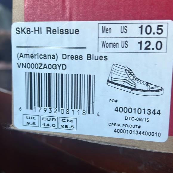 NWT VANS Americana Dress Blues SK8-Hi Reissue
Men - Picture 6 of 6